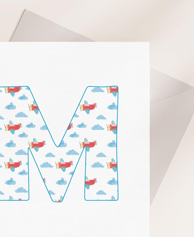 Zoom Einladungskarte für die Taufe Initial sky