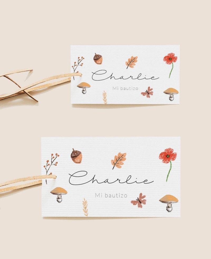 Tailles étiquettes rectangulaires baptême prairie de blé