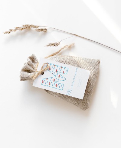 Etiquette rectangulaire pour baptêmes initiaux aériens