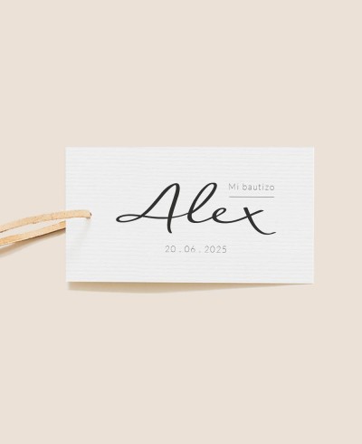 Deko-Etikett für Taufgeschenke mit Blumen