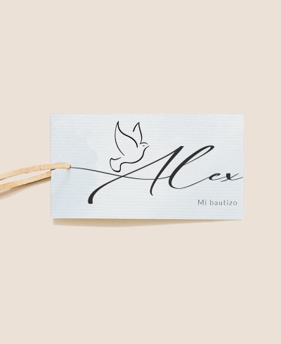 Etiqueta decorativa para presentes de batismo azul