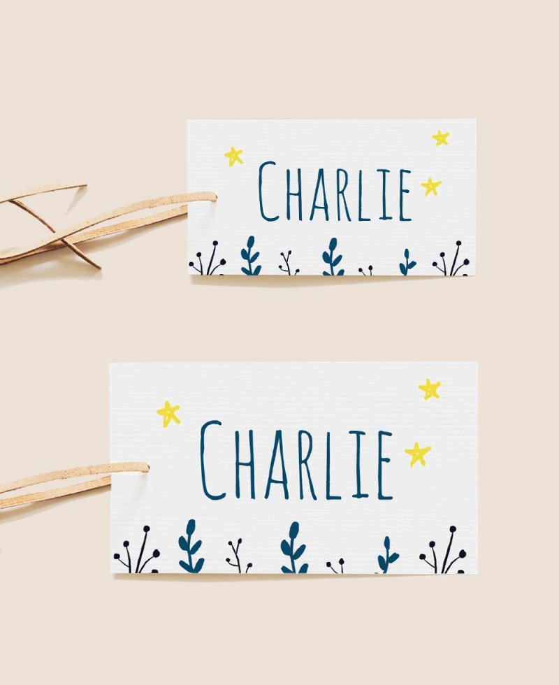 Tamaños etiquetas rectangulares bautizo océano