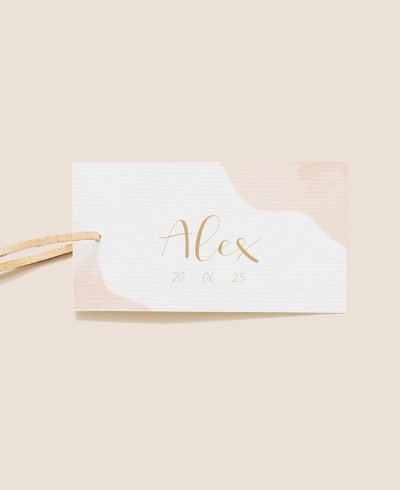 Etiqueta decorativa para presentes de batismo aquarela clássica