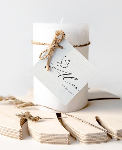 Etiquetas azuis do presente do batismo da aquarela