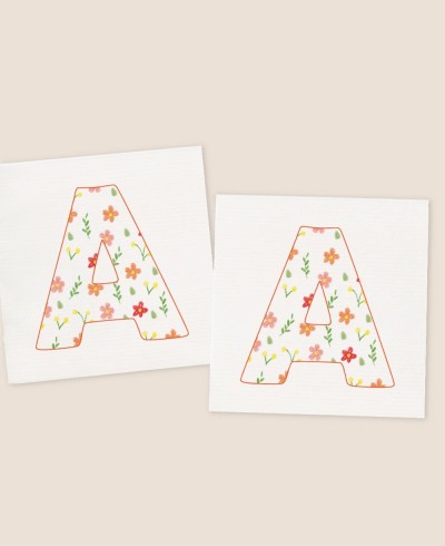 Adesivos quadrados para batismos iniciais de flores de avião