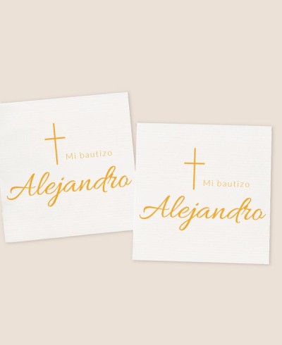 Adesivos quadrados para batismos cruz clássica