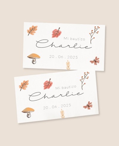 Adesivos retangulares para presentes de batismo prado de trigo