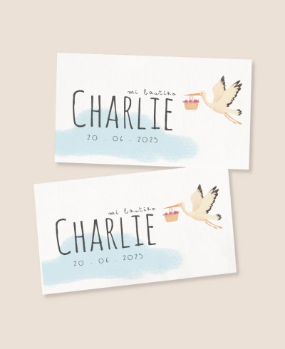 Adesivos retangulares para presentes de batismo cegonha do céu