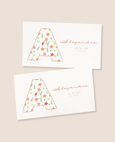 Adesivi rettangolari per fiori per i primi regali di battesimo