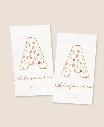 Adesivos retangulares para presentes iniciais de batizado