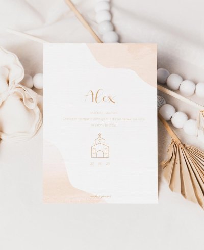 Aquarelle classique baptême merci couverture