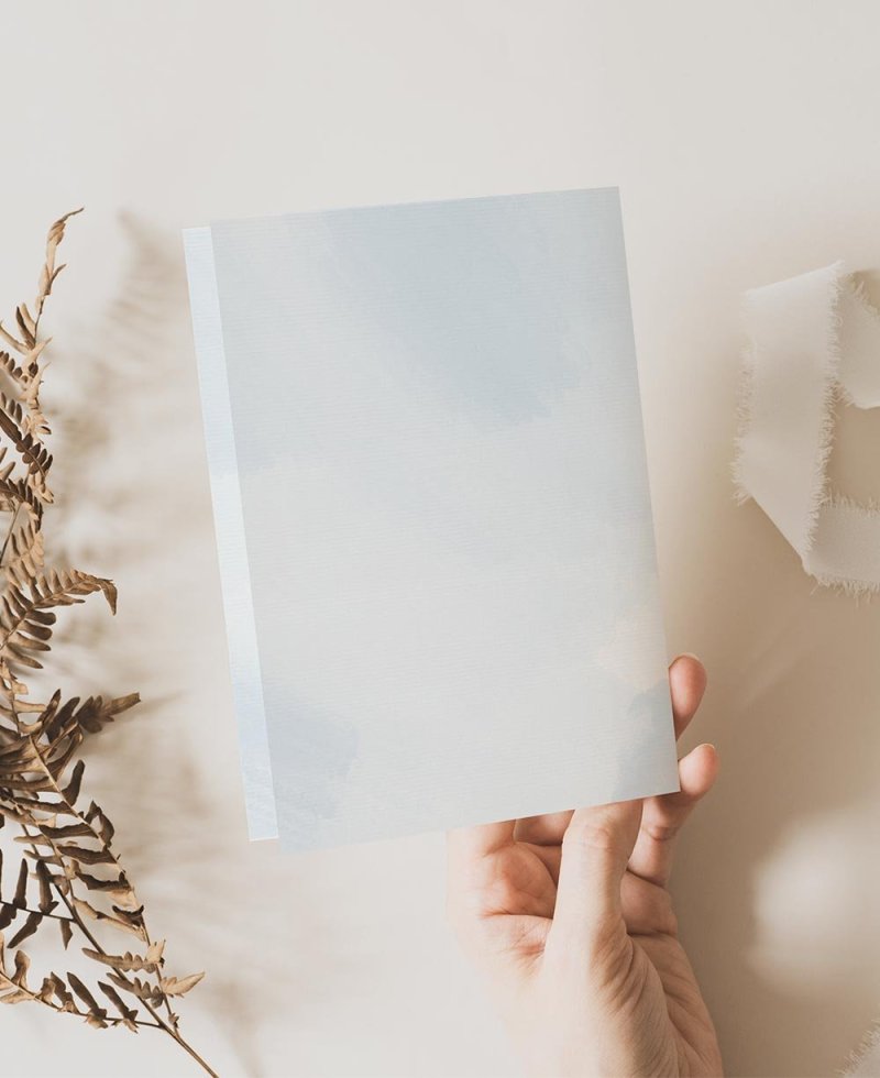 Lembrete de díptico de aquarela azul de volta