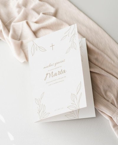 Klassische Olivenbaumtaufe Dankeschön-Cover