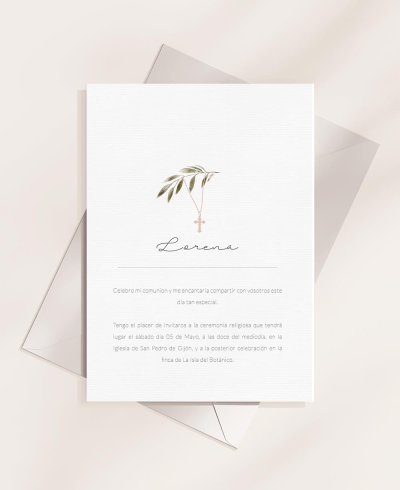 Invitations pour la première communion belle croix