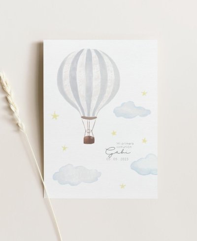 Hot air balloon communion invitation