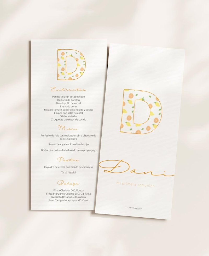 Minuta para comuniones inicial frutas