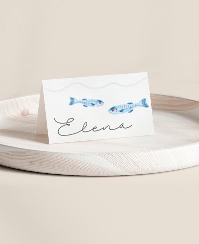 Marcasitios plegado para comunión colección peces