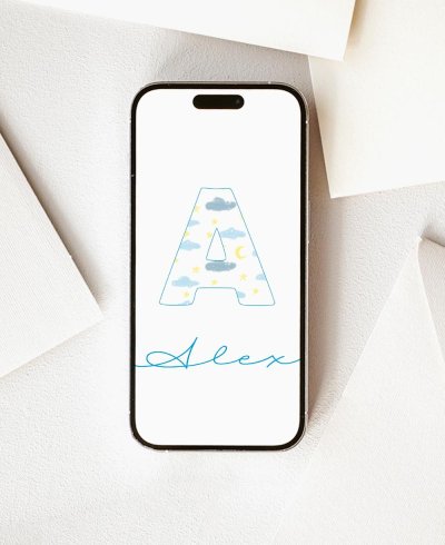 Clouds Digitale Einladung zur Erstkommunion