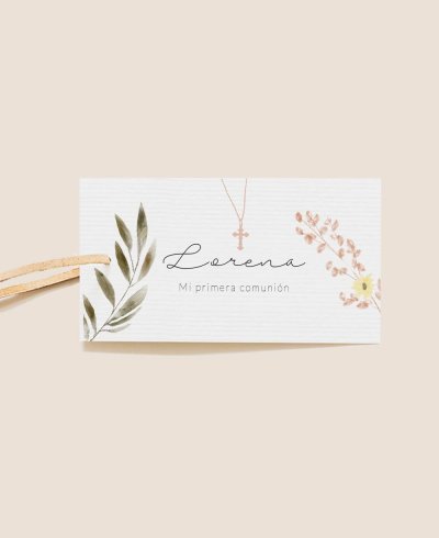 Etiqueta rectangular comunión natural