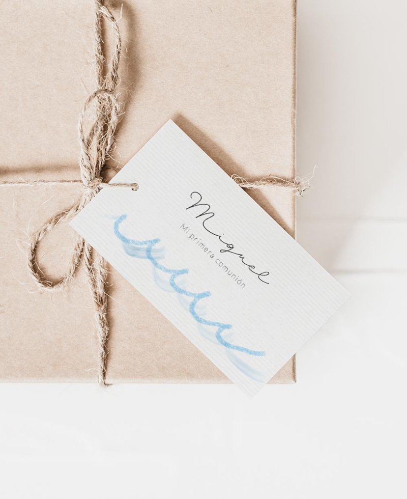 Rechteckige Karte für die Sammlung von Meeresfrüchten zur Kommunion