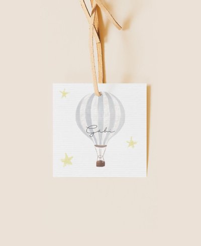 Etiqueta  cuadrada para detalles de comunión cielo