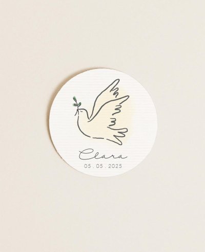 Pegatina redonda para comuniones niña