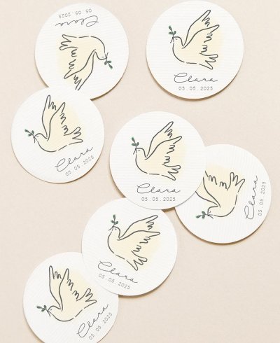 Adesivi circolari per i dettagli della comunione ragazze