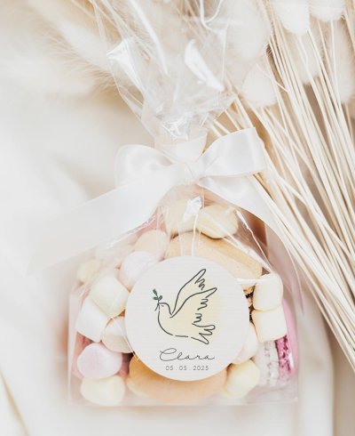 Adesivo rotondo per comunioni femminili