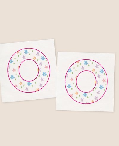 Adesivo quadrato per comunioni, fiori, colori