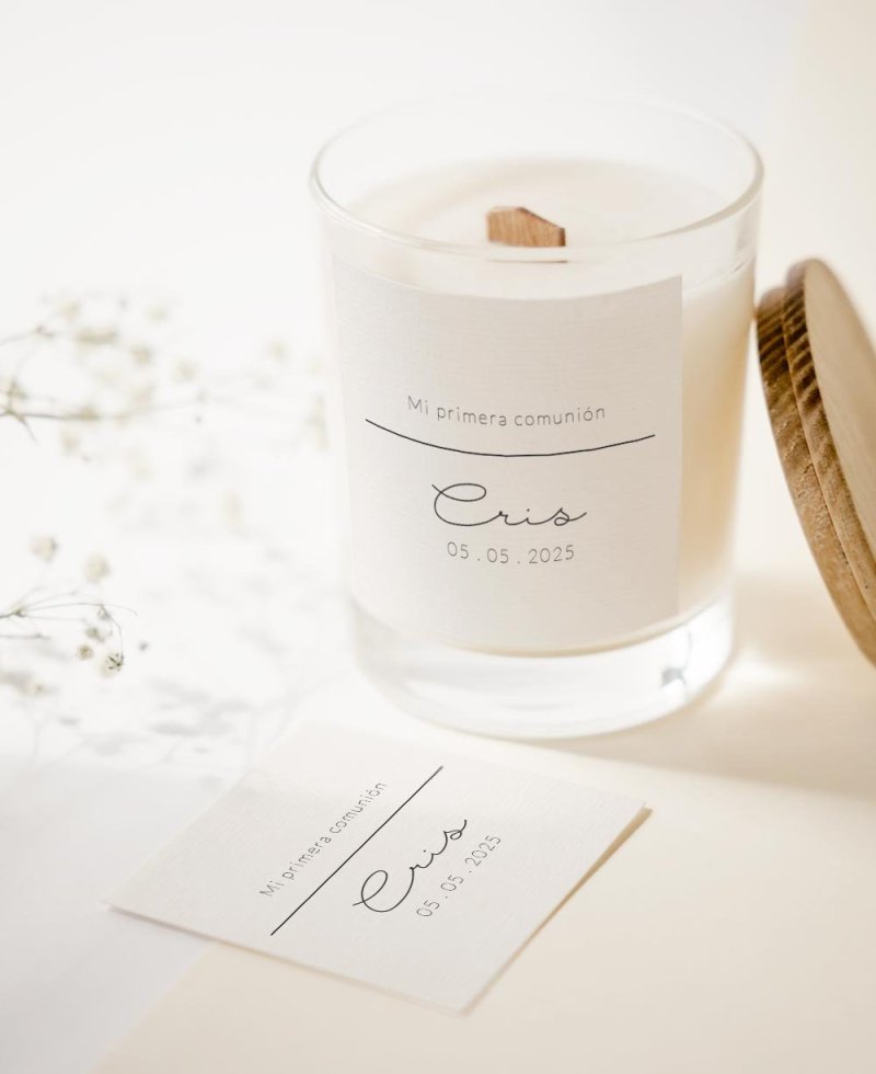 Pegatinas cuadradas para detalles de comunión margaritas