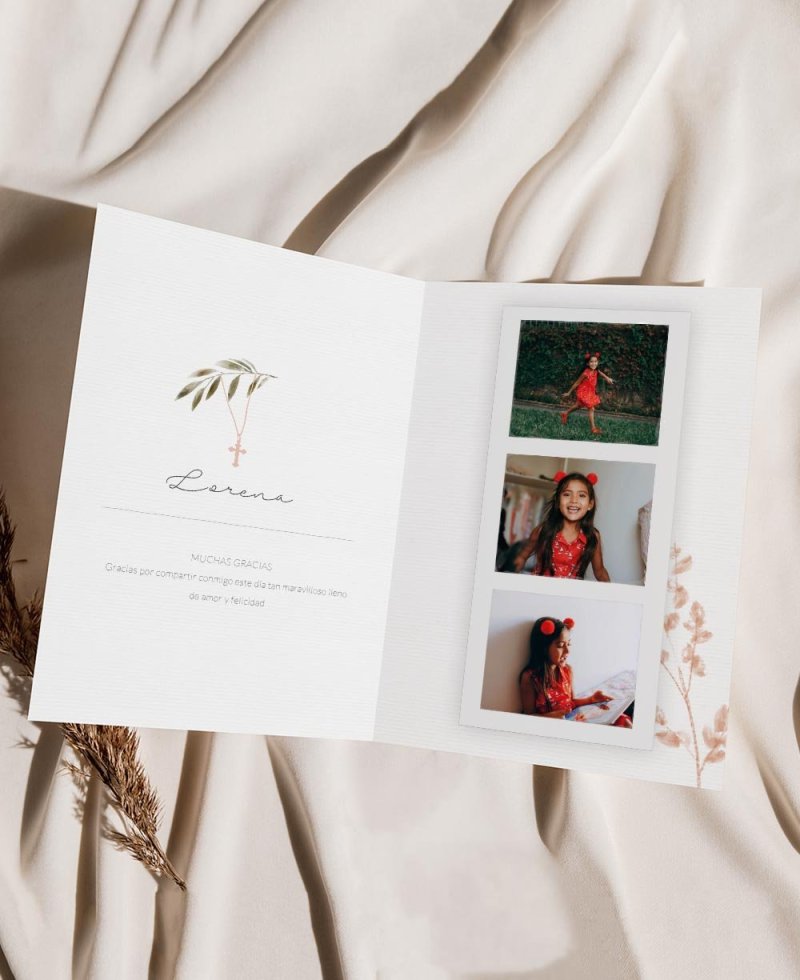 Rappels de communion élégants avec photos de croix