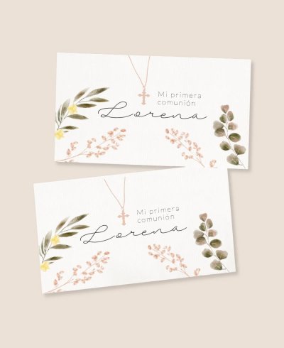 Pegatinas rectangulares horizontales comunión cruz