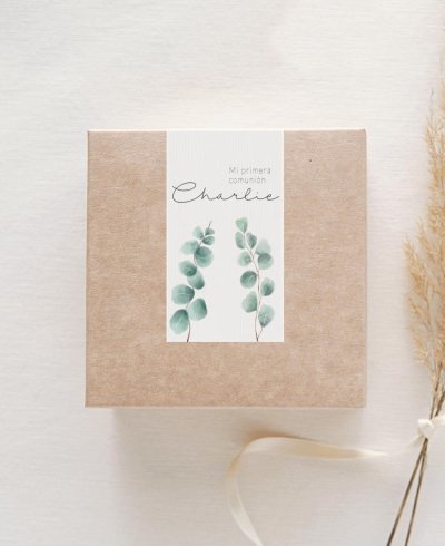 Autocolante de comunhão vertical retangular de eucalipto