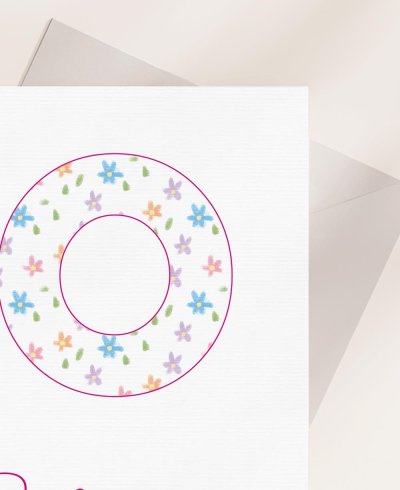 Agradecimiento para comuniones inicial flores