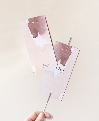 Flare label for wedding watercolor terracotta