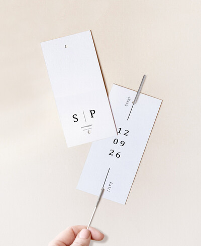 Etiqueta bengala para boda tipografía Tokyo