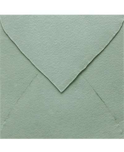 Handgemachte quadratische olivgrüne Umschlag für Einladungen | Marmarina