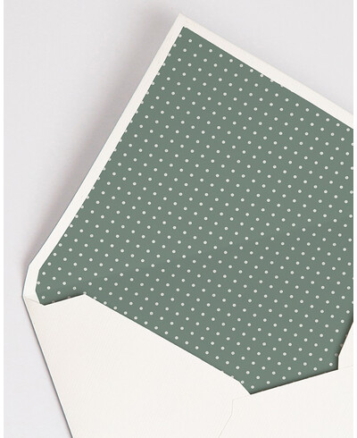 Envelopes com Forro Verde Seco Bolinhas | Marmarina