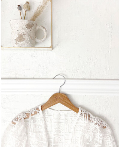 Wedding Hanger Bamboo Initials Date