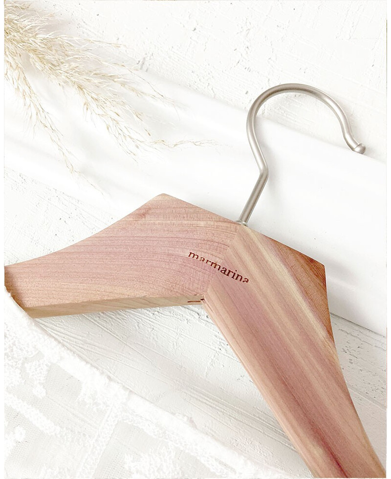 Wedding hanger cedar name