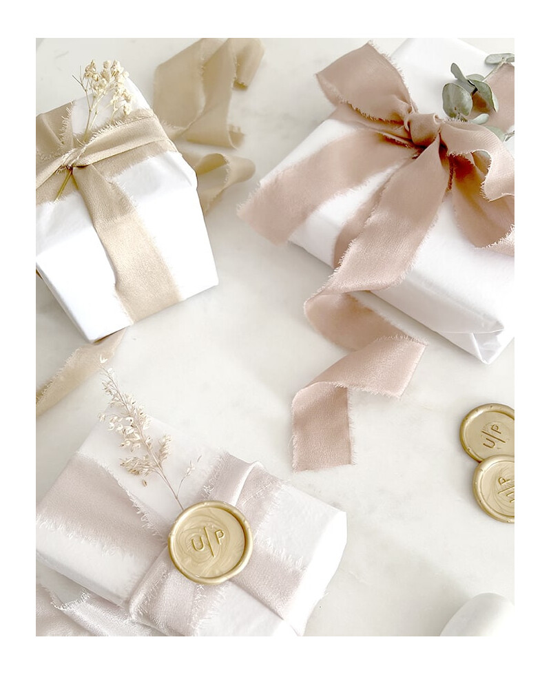 Handmade pink silk bows for wrapping gifts and details