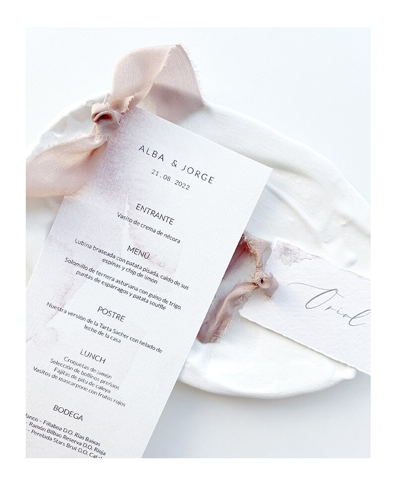 Ruban de soie marron pour papeterie de mariage