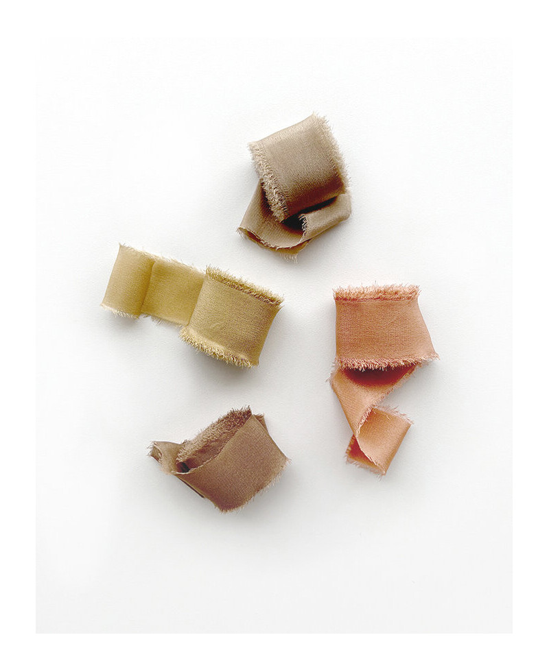 Cintas de seda natural marrones