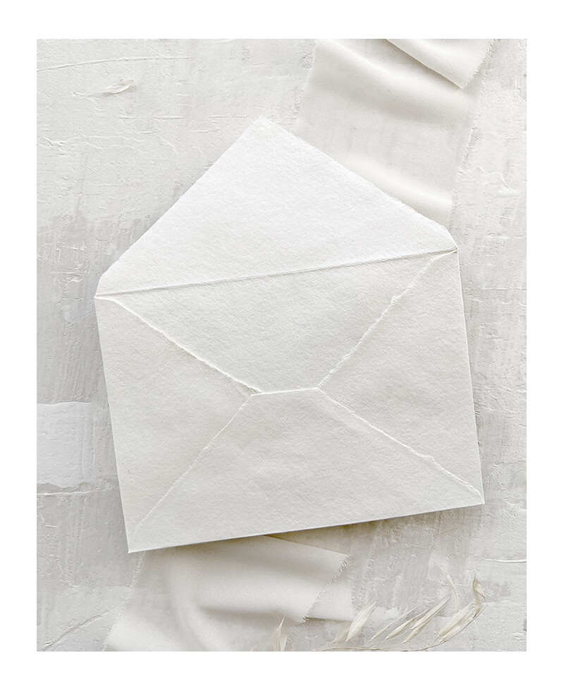 Envelope branco marfim feito à mão exclusivo