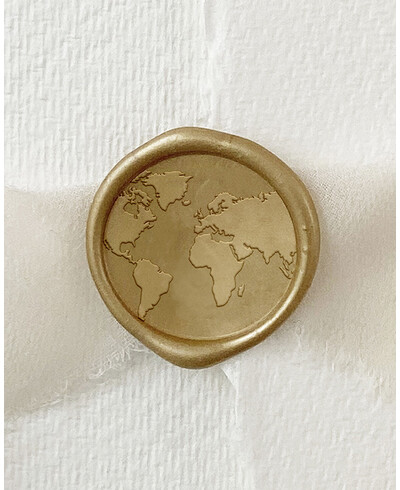 Adhesive sealing wax world map