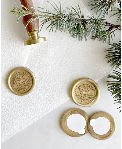 Sealed adhesive stamps north pole santa claus