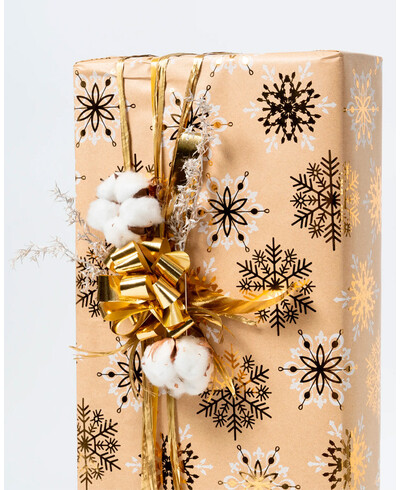 Carta da regalo metallizzata per fiocchi di neve