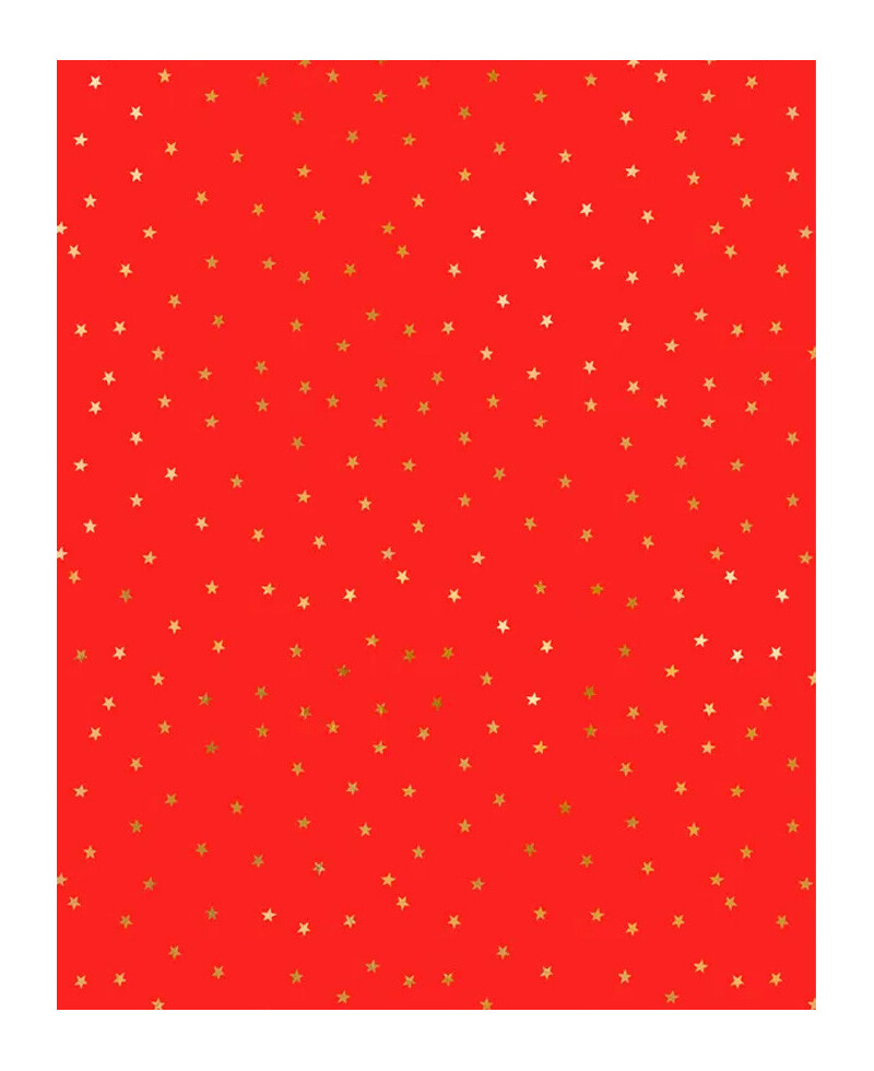 Rotes Geschenkpapier mit goldenen Sternen