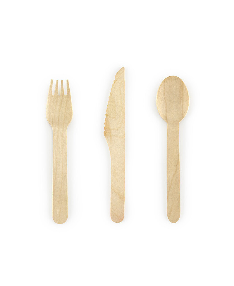 Cubiertos de madera natural