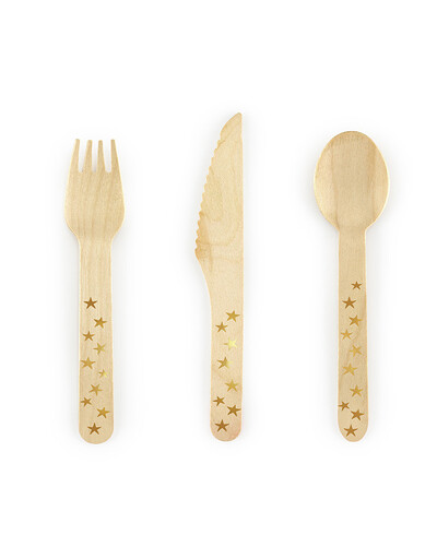 Posate in legno Gold Star